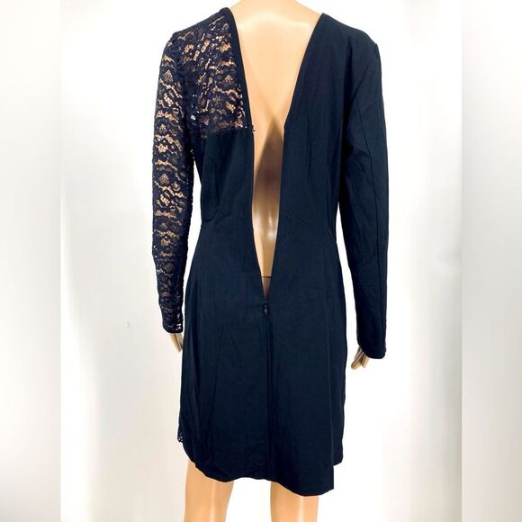 Venus Elegant Black Lace Mini Dress Size 10 - Picture 7 of 11